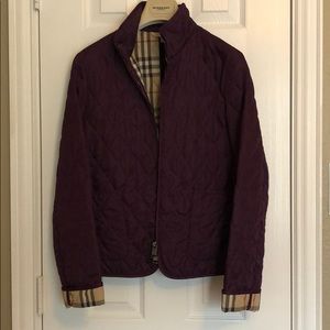 Burberry purple quilted jacket